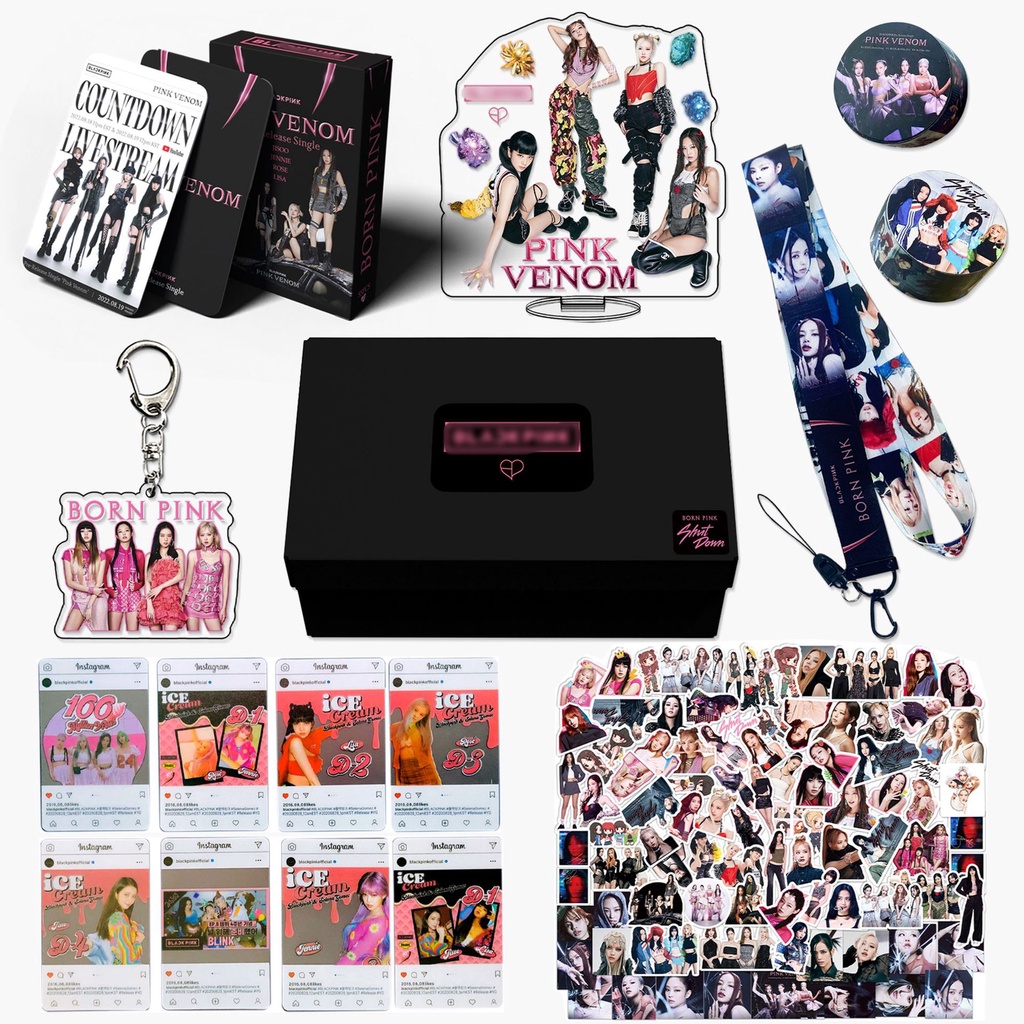 Blackpink Album BORN PINK Keychain, Standee Gift Box Set | Shopee ...