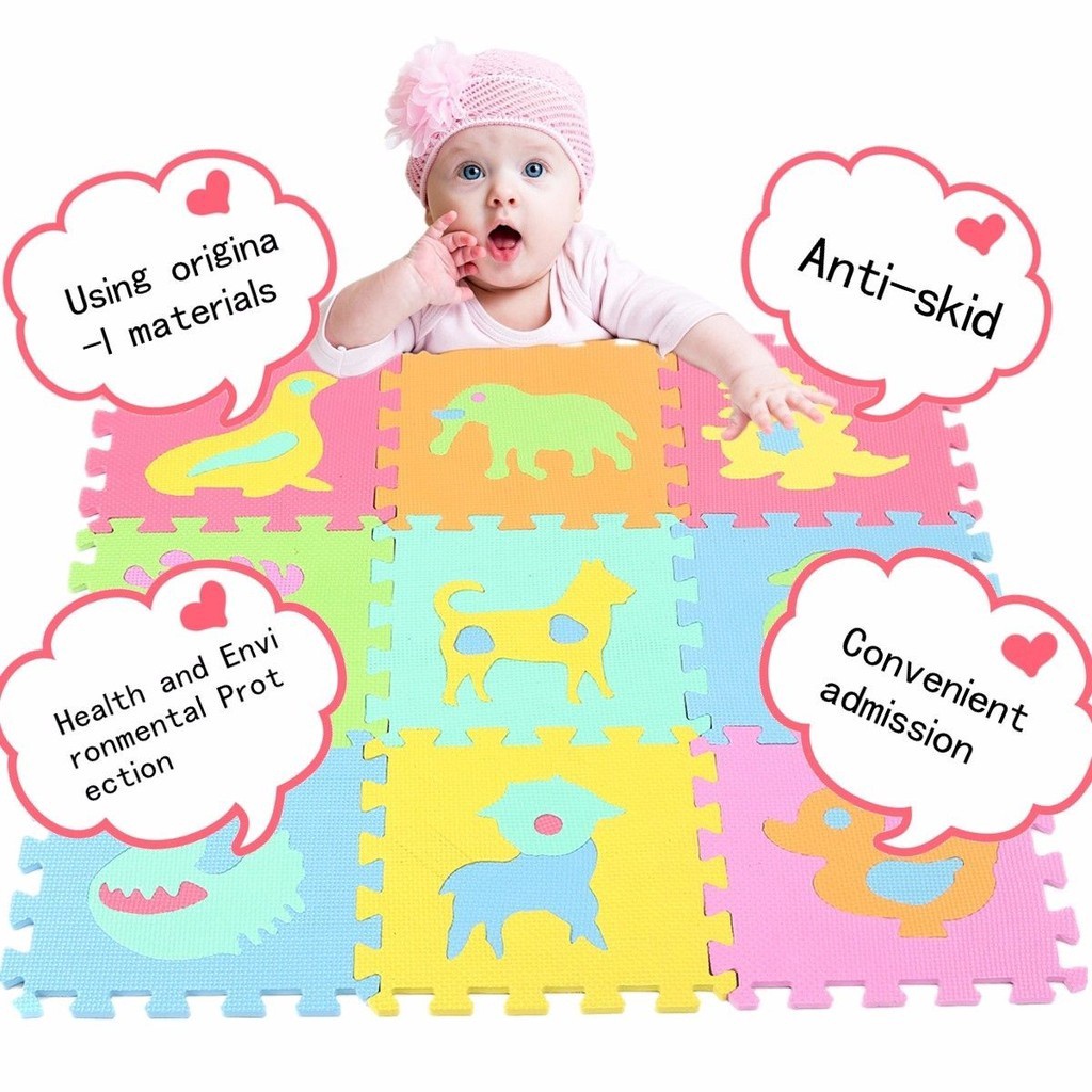30*30CM 10Pcs EVA Numbers/Letter/Fruit Floor Play Mat Baby Room Jigsaw ...