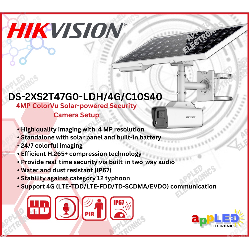 Hikvision Ds Xs T G Ldh G C S Mp Colorvu Solar Powered Security Camera Setup Shopee