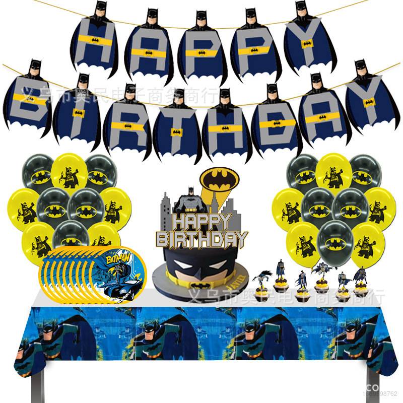 Kira Batman Theme kids birthday party decorations banner cake topper ...