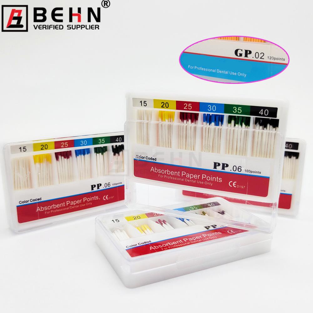 1Box Dental GP Point/Cotton Fiber Tip Taper 02 04 06 1540 Dentistry