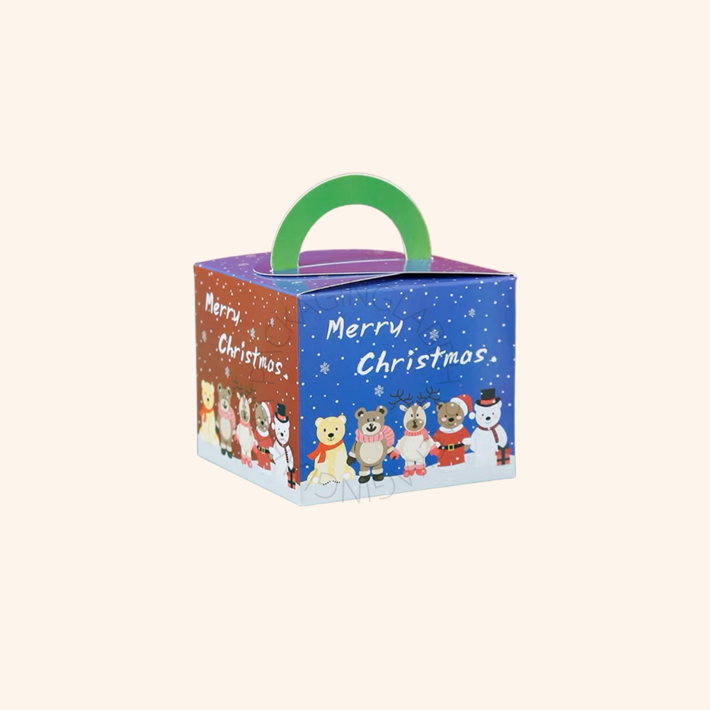 [10/50pcs] Christmas Mini Box with Handle Christmas Pastry Box | Shopee ...