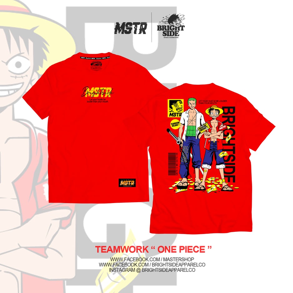 MSTR CO. X BRIGHTSIDE COLLAB - ONE PIECE Men T-Shirt (Red) | Shopee ...
