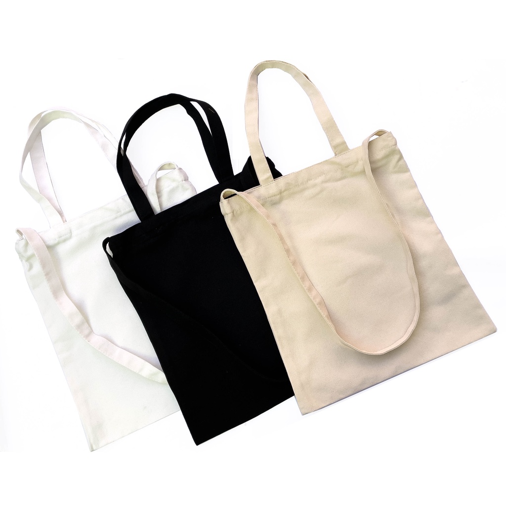 Thick Plain Canvas Tote Bag with Zipper and Crossbody Strap Katsa ...