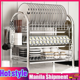 Sinfinate Dish Rack Drainers for Kitchen Counter, Dish Drying Rack for  Sink, Stainless Steel Countertop Organizer, Compact and Space-Saving Drying  Rack for Small Households 
