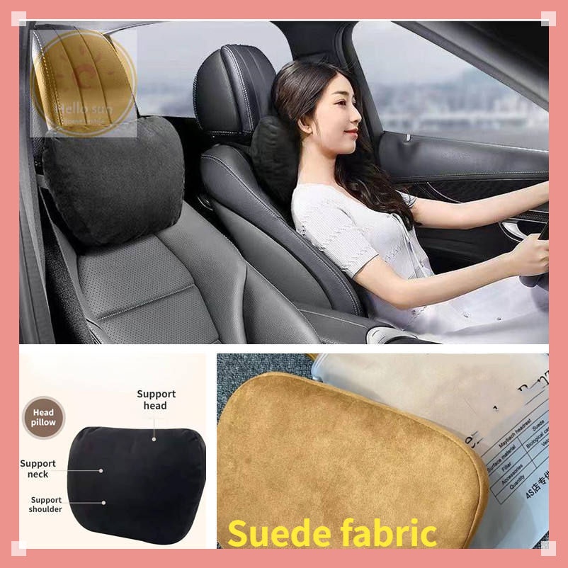 Suede fabric Backrest pillow neck support car driver pillows fit 99 car headrest pillow car
