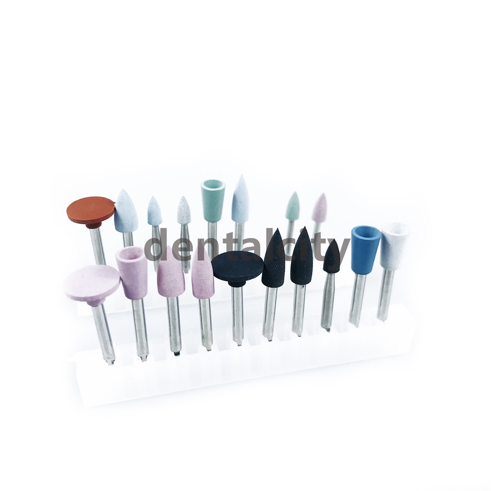 18pcs Dental Lab Polishing Diamond Burs Cups Latch type Assorted