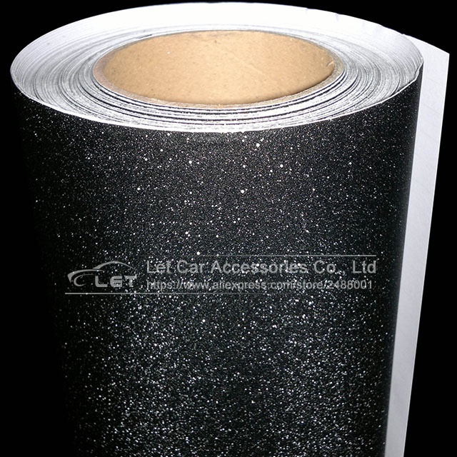 ☸♗Car Styling Black Glitter Diamond Vinyl Films Wrap Matte Black