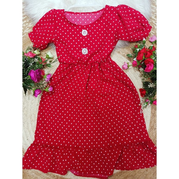 Polka dots Dress Kids Alangan 6-9 yo free size | Shopee Philippines