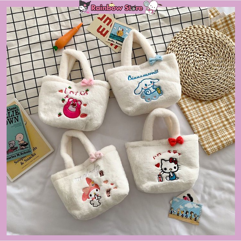 Cartoon Sanrio Handbag Cinnamon Dog Strawberry Bear Melody Hello
