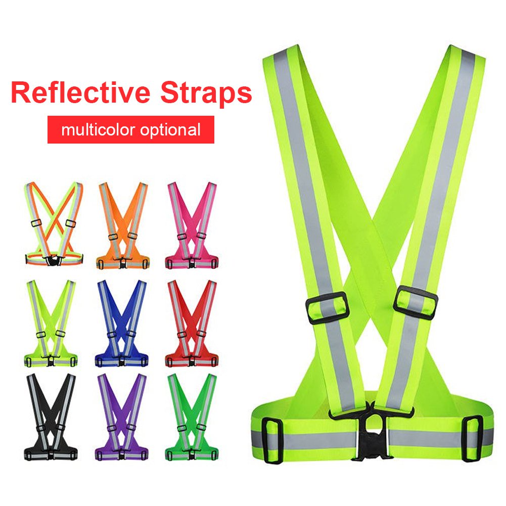 Reflective Vest Safety Gear with High Visibility Straps Adjustable Belt ...