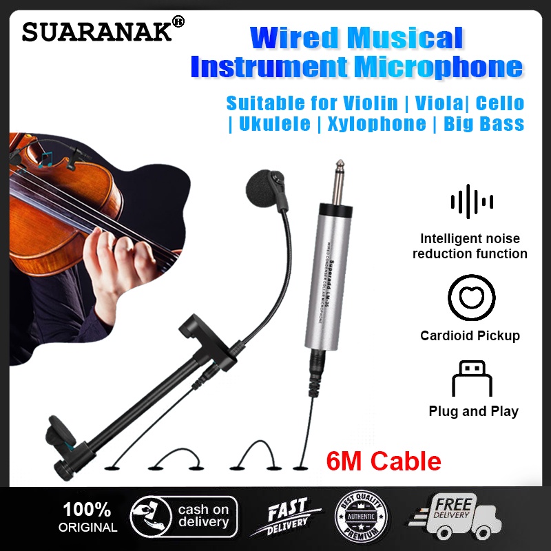 Professional Wired Shockproof Musical Instrument Microphone with 6m
