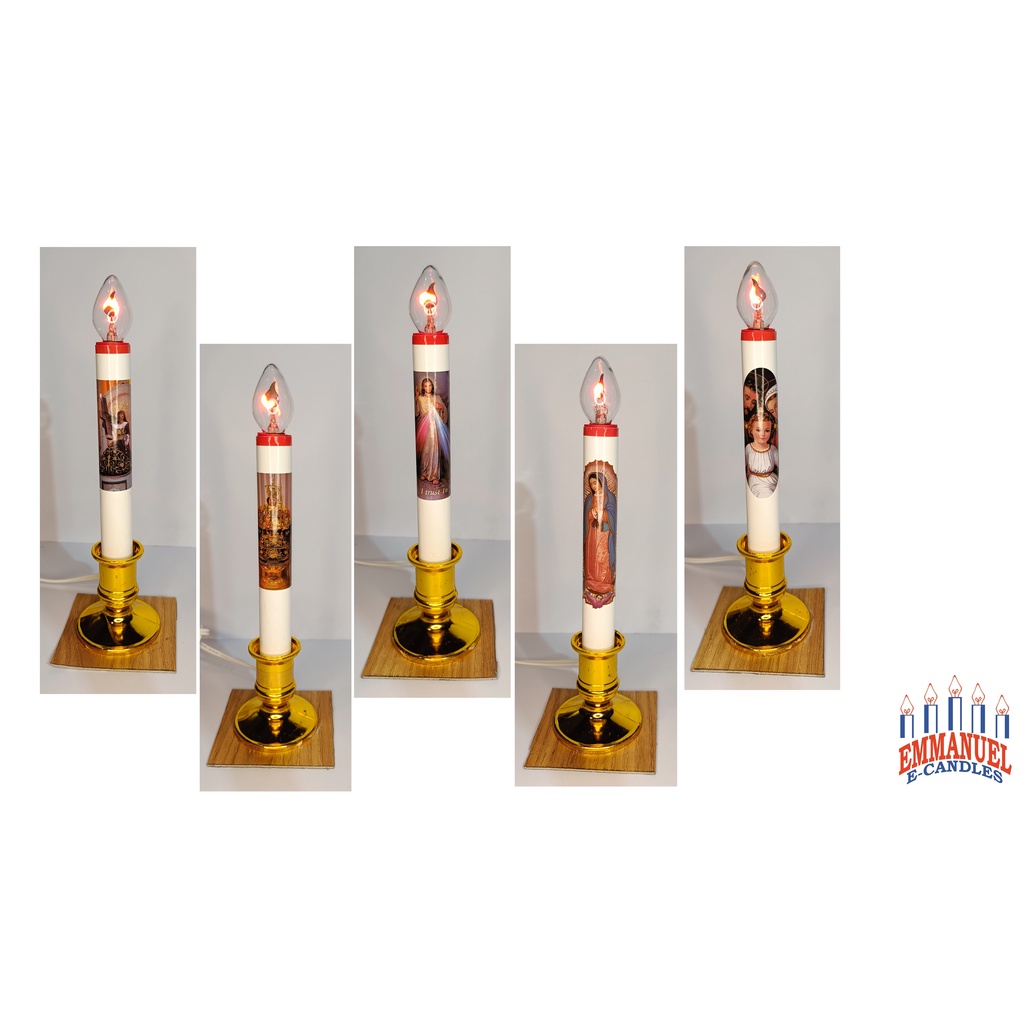 Emmanuel ECandles Solo Religious Candle Flickering Bulb 7.5inch total