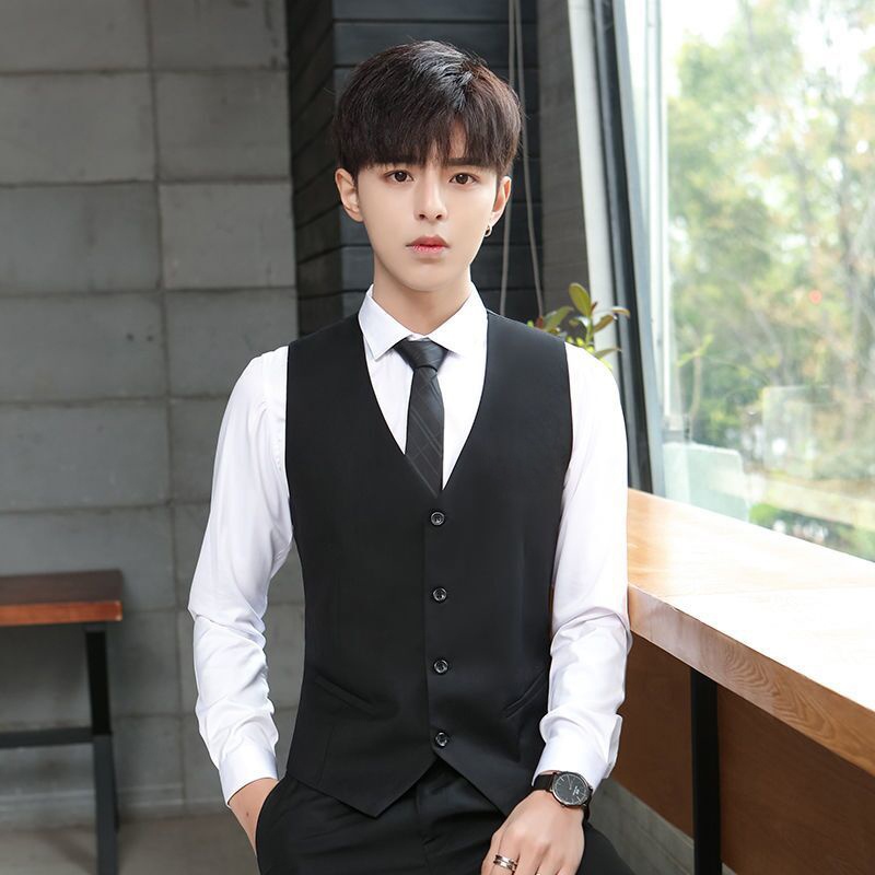 men s black vest office wedding business wear classic slim fit