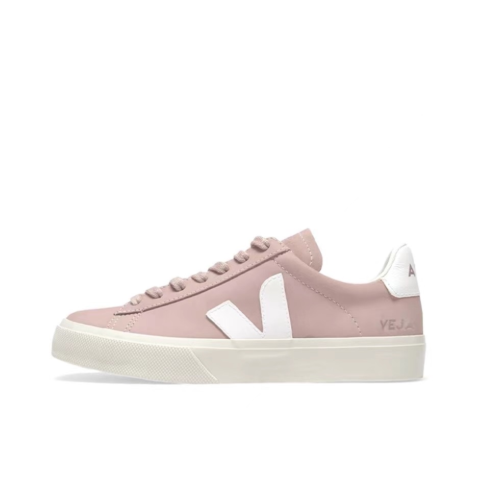 Veja Campo Classic Solid Leather Low Top Small White Shoe Pink Shopee