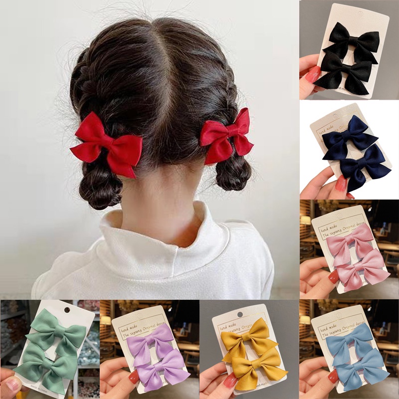 GIVA (1pair) Mini Ribbon Clips For Kids Bow Hair Ribbon Cute Girls Hair ...