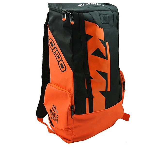 KTM motorcycle backpack riding racing black orange hit color shoulder
