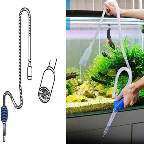 Aquarium Siphon Fish Tank Clean Syphon Vacuum Cleaner Pump Semi