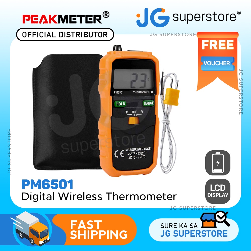 PEAKMETER PM6501 Digitalthermometer Mit Typ-K-Thermoelement – -50 Bis +750 °C, LCD, Speicher