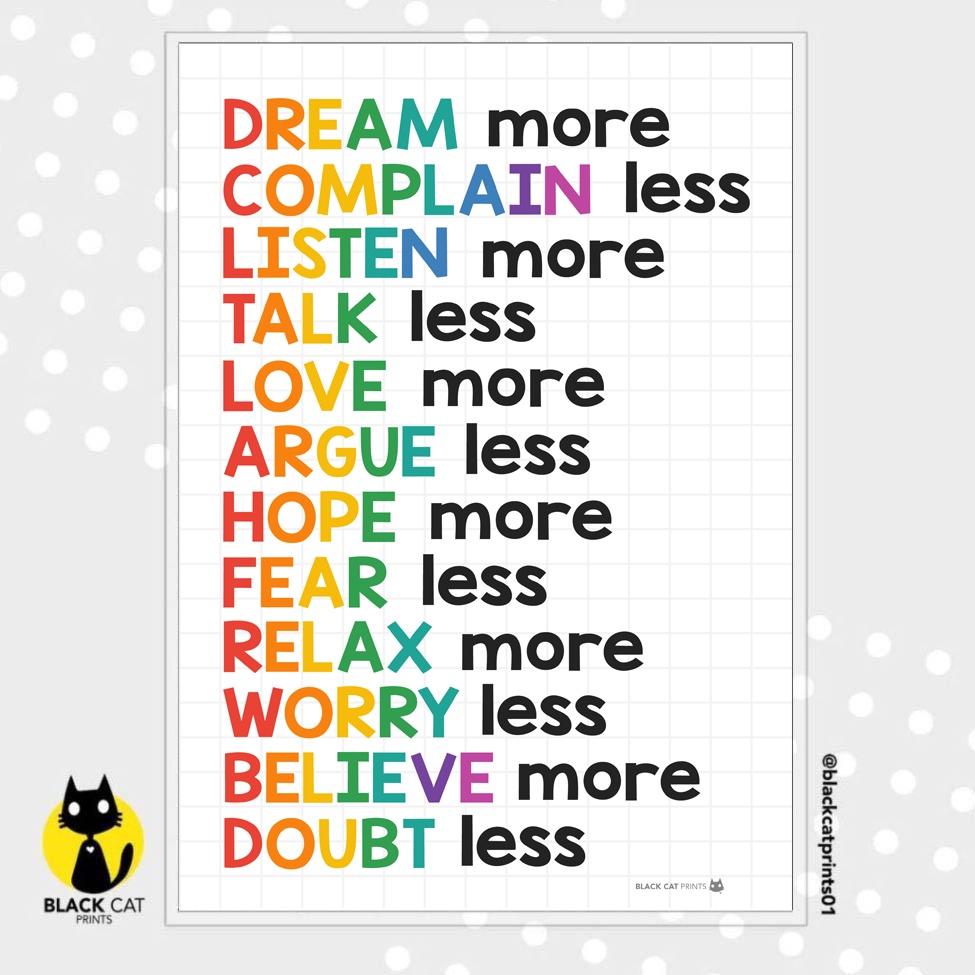 Wall Decor | More and Less Inspirational Poster (A4 Size/ High Quality ...