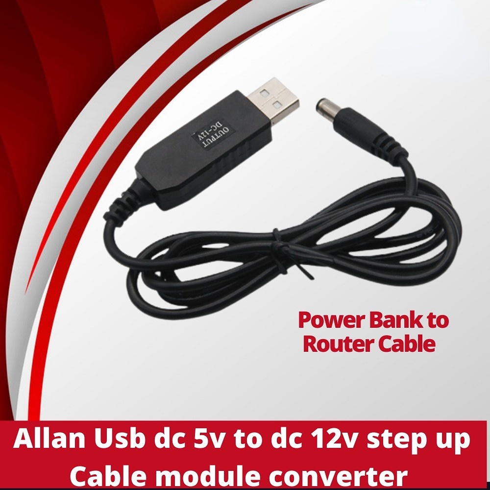 Usb dc 5v to dc 12v step up cable WiFi to Powerbank Cable Converter 2