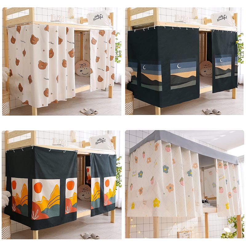 1pcs Dormitory Upper Bunk Bed Blackout Curtain Bunk Bed Enclosure Dust