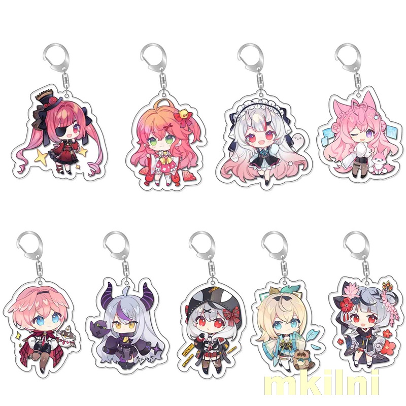 Newly Kawaii Anime Hololive Vtuber Cosplay Keychain Gawr Gura Watson ...