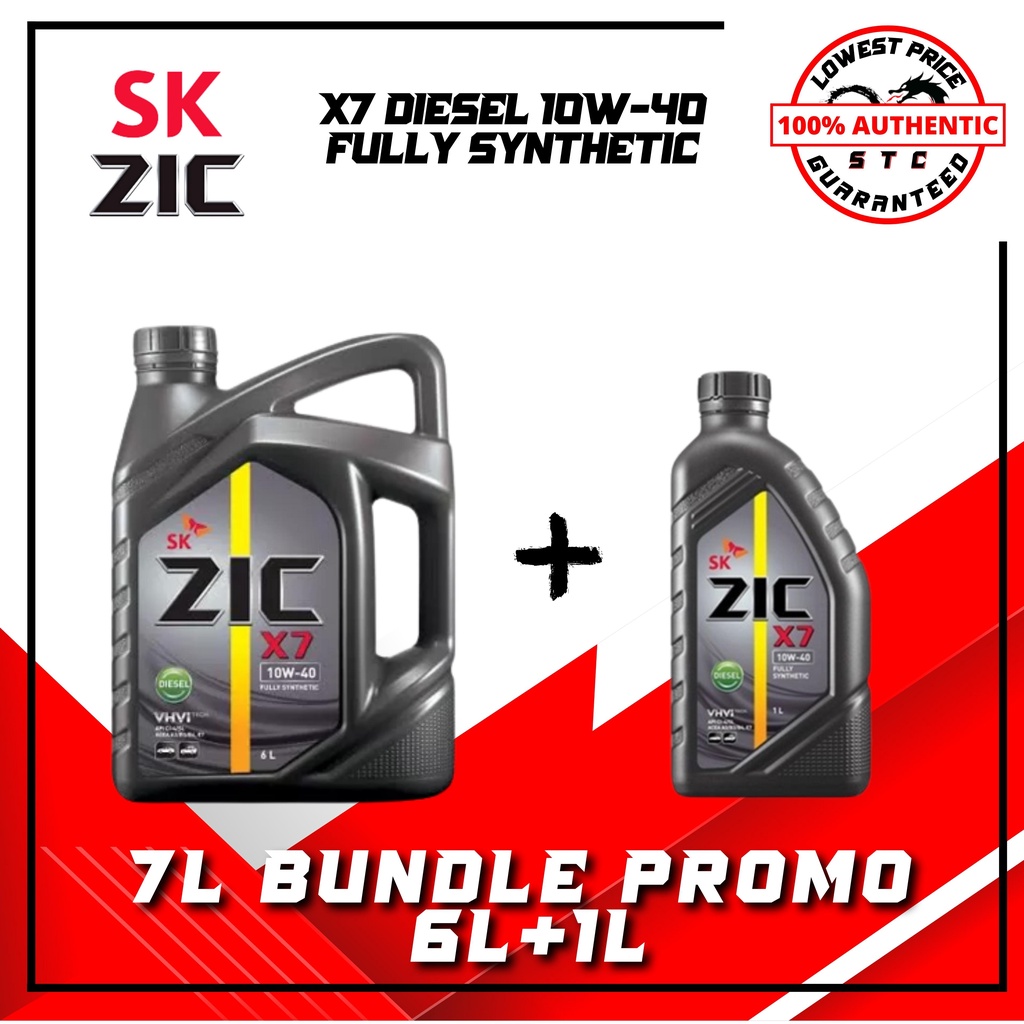 SK-ZIC 7 Liters X7 10W-40 Fully Synthetic Diesel Change Oil Bundle ...