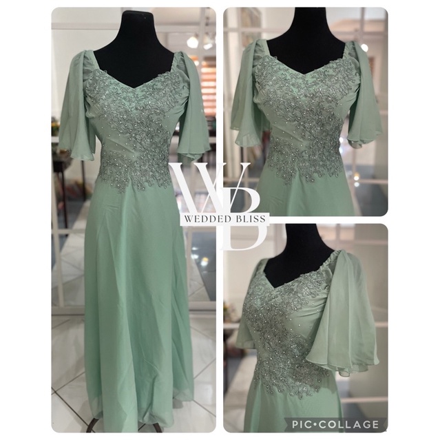 Mint green gown for principal sponsors best sale