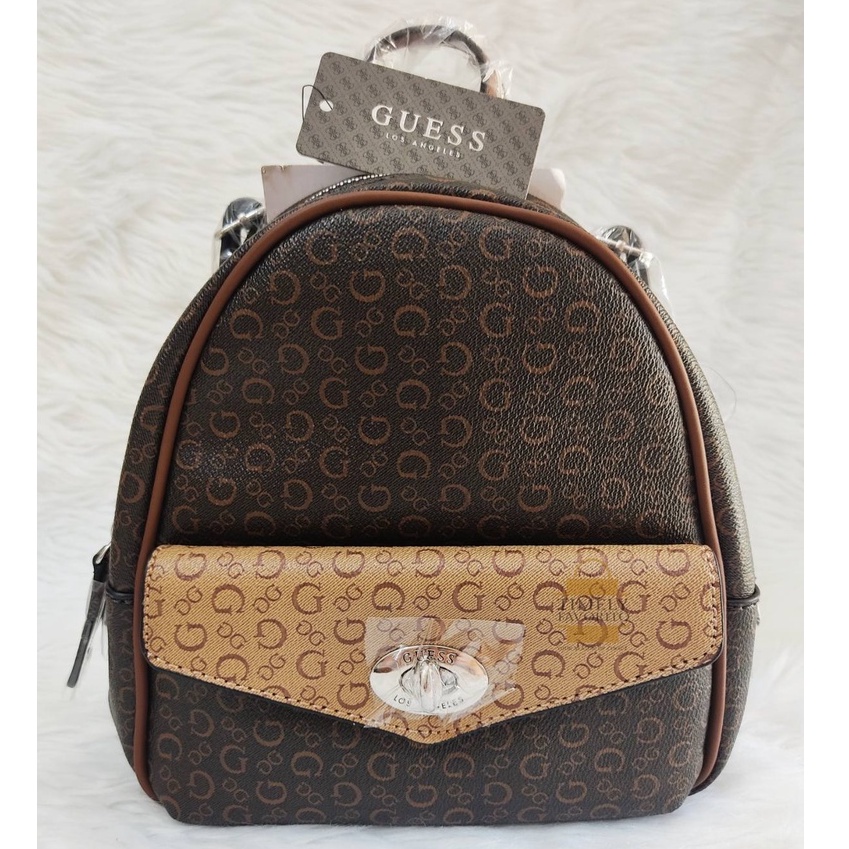 ORIGINAL Twoway Guess Willie Logo Backpack/Sling bag Brown Shopee Philippines