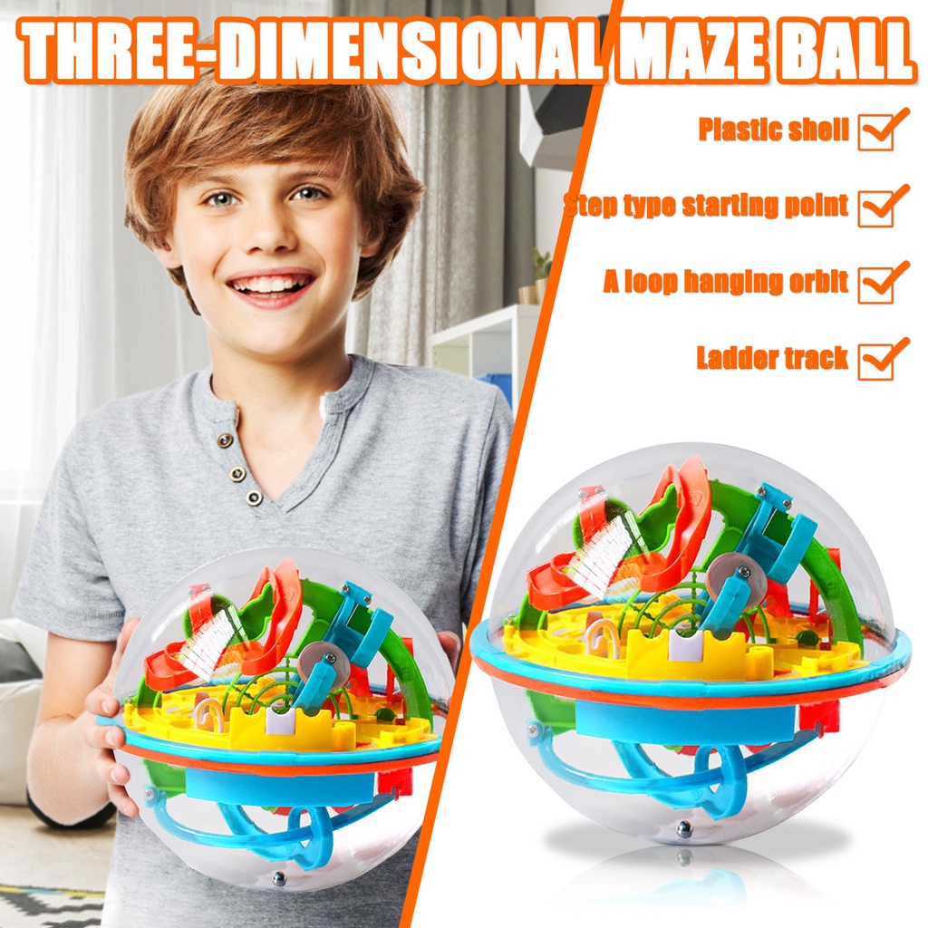 3D Magical Intellect Maze Ball 100 Steps,IQ Balance Perplexus
