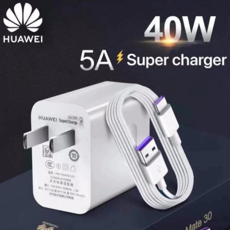 Original Huawei 40w supercharge fast charger nova 7i mate30 pro typec