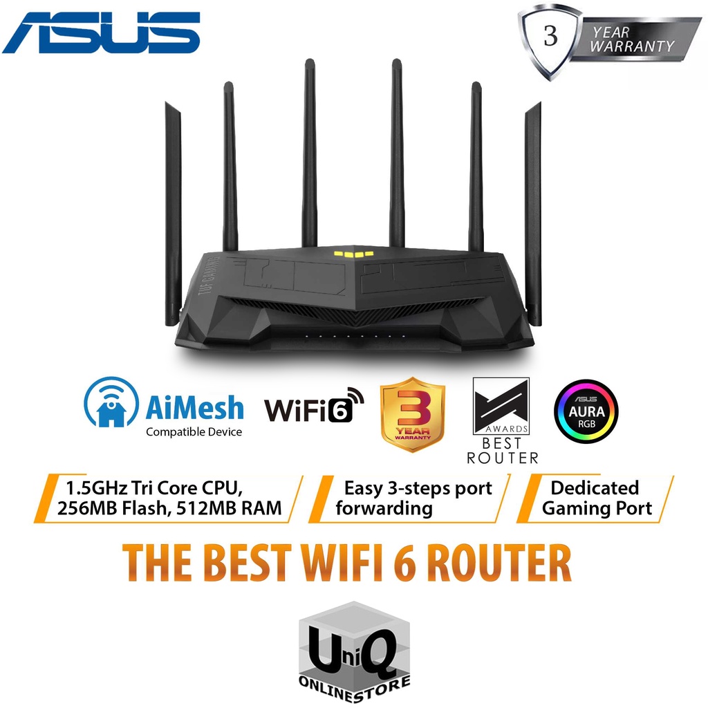 Asus TUF Gaming AX5400 WiFi 6 Gaming Router - dedicated Gaming Port, 3 ...