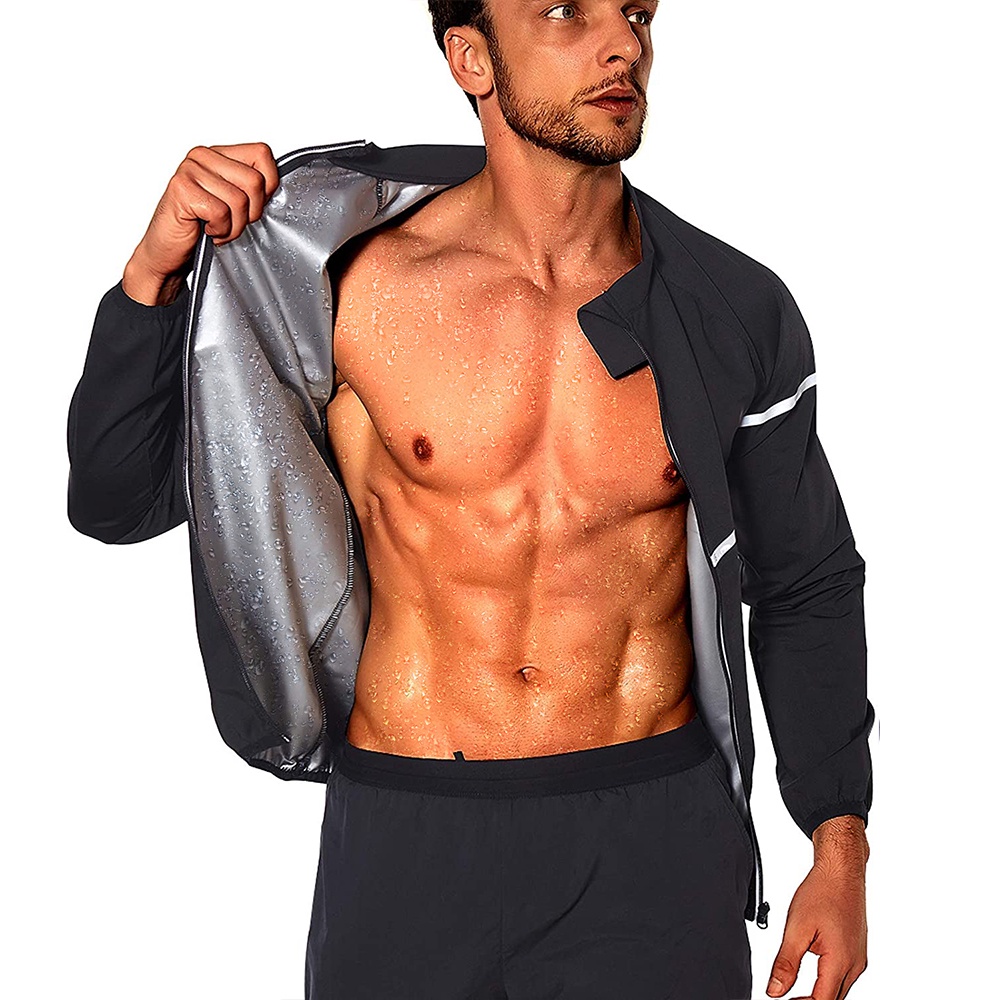 Men Sauna SuitShirt Sweat Sauna Gym Waist Trainer TShirt Exercise