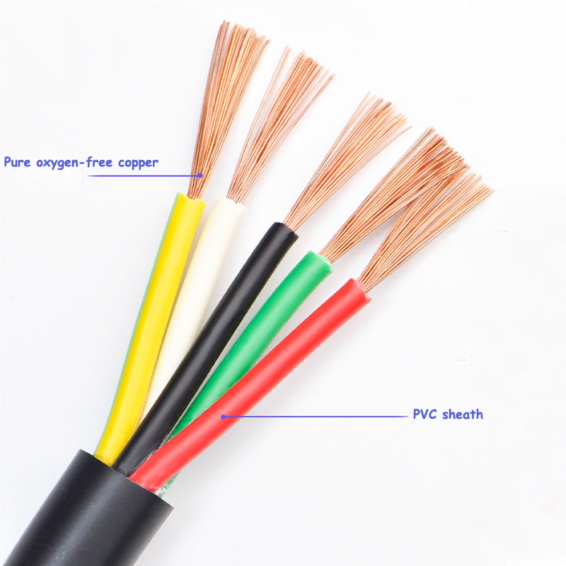 RVV Cable 22AWG/20AWG/18AWG 2 3 4 5 6 7 8 10 Cores PVC Sheathed ...