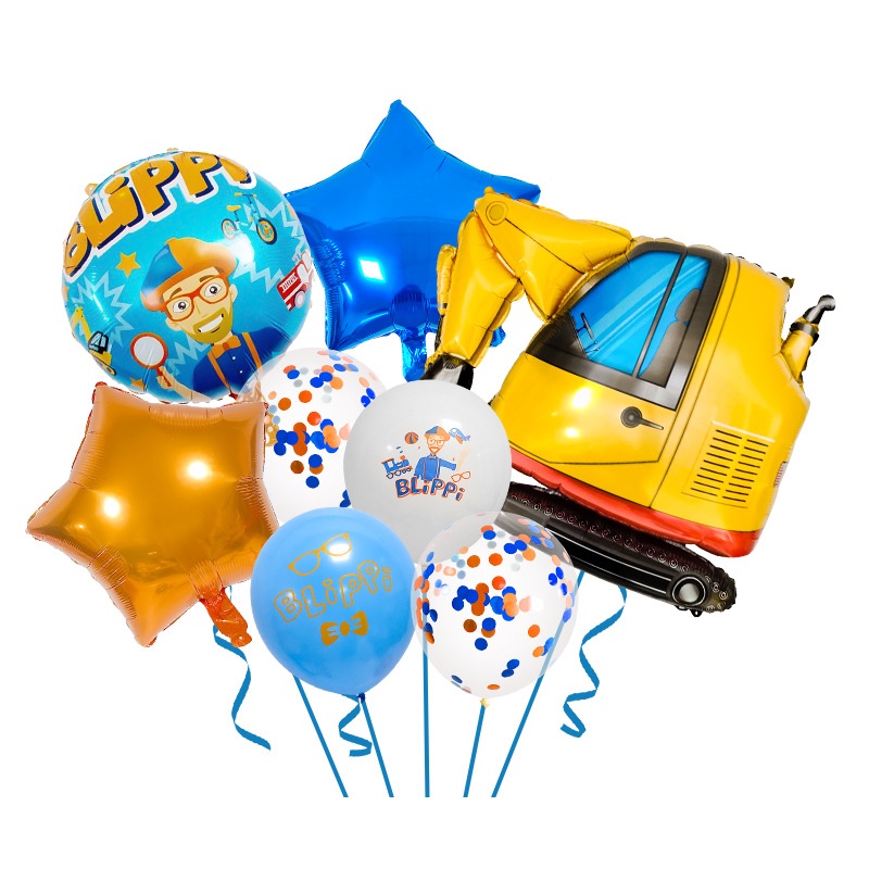 Blippi Theme Balloon Decoration Blippi Banner Balloon Bundle ...