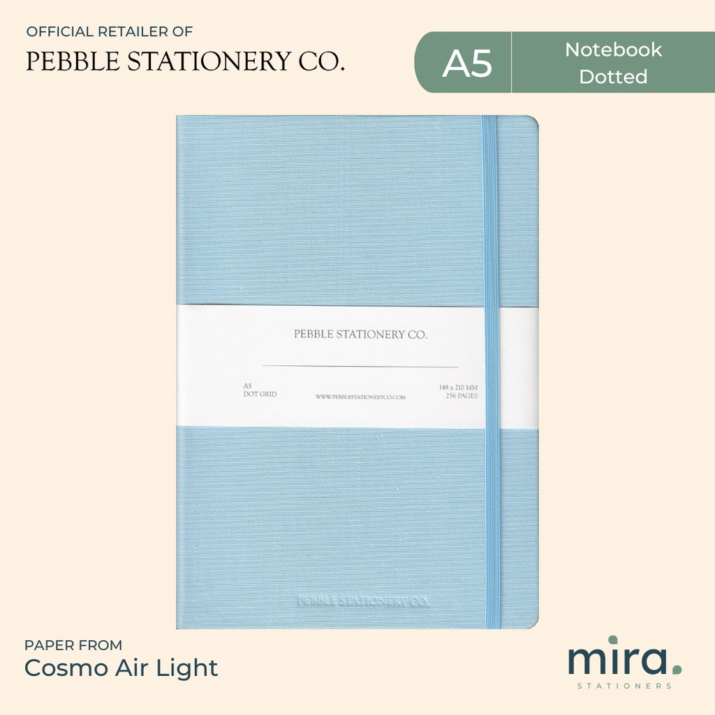 Pebble Stationery - A5 Linen Hardcover Dot Grid Cosmo Air Light ...