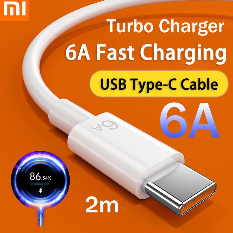 Ready Stock 2m】For Xiaomi 6A Type-C Cable Turbo Charger Fast