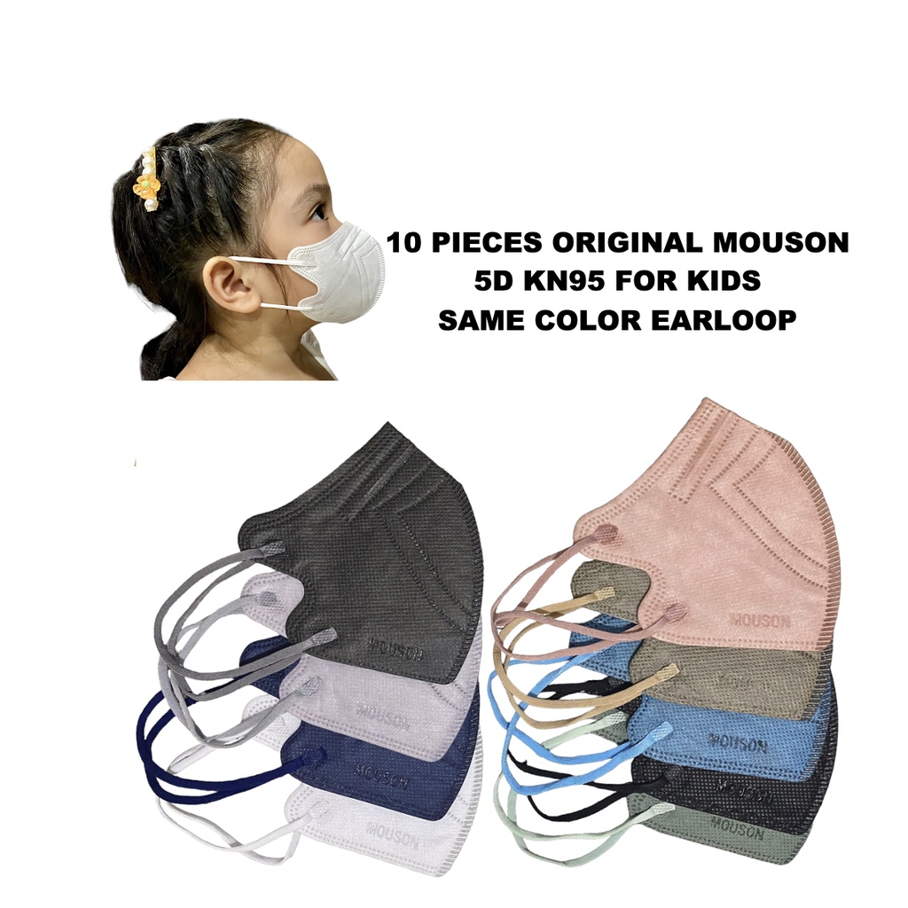 10PCS ORIGINAL KIDS MOUSON 5D KN95 Face Mask 5ply Facemask EXCELLENT