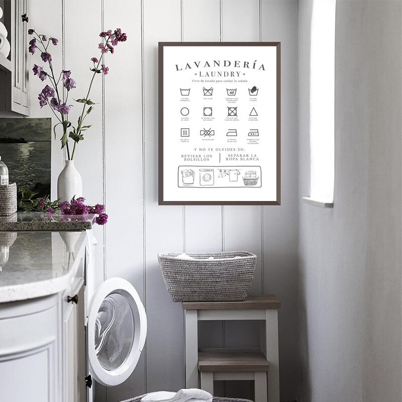 LÁMINA LAVANDERIA Spanish Laundry Room Wall Decor Canvas Painting Art