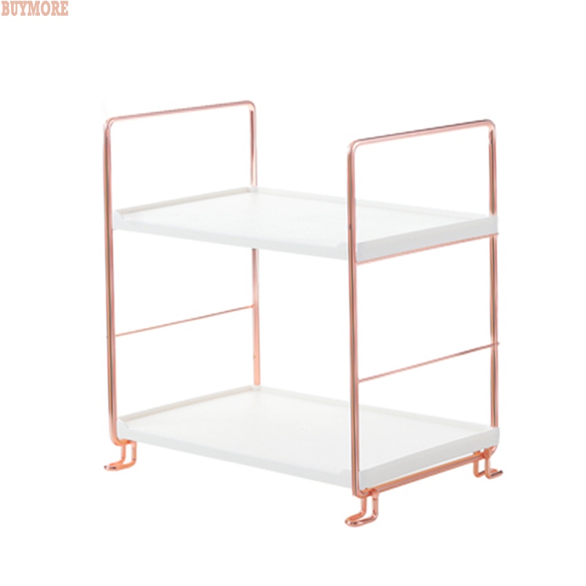 Multifunction Stackable Kitchen Shelf for Spices 2/3 Tiers Rose Gold ...