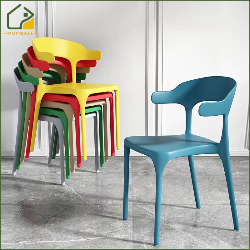 PoP 4 chairs High quality Plastic Chair Nordic Stool Dining Room Chair