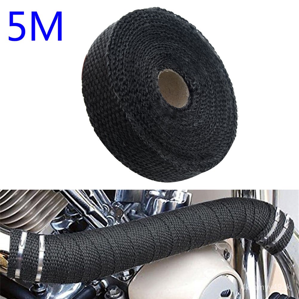 5M Motorcycle Exhaust Manifolds Glass Fiber Thermal Heat Wrap Car Exhaust Pipe Insulation Tape