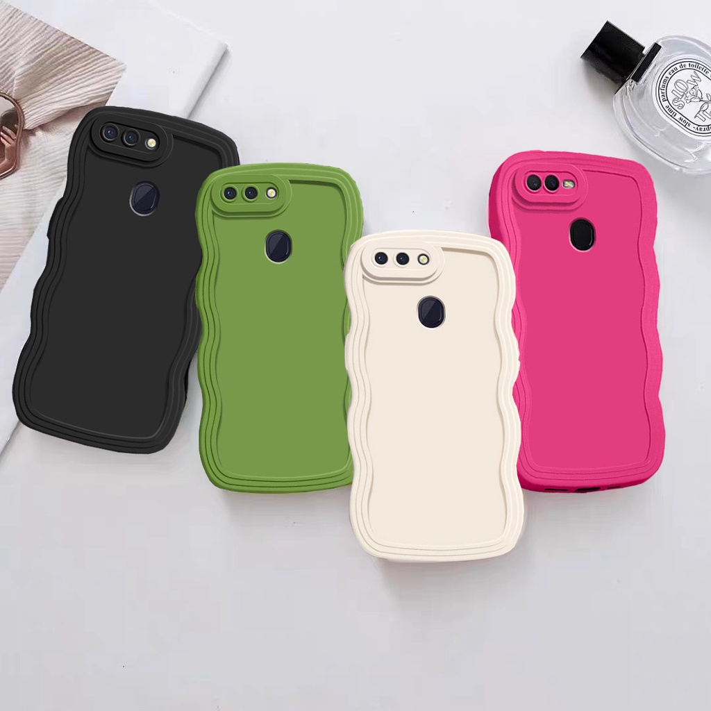 Oppo A5s A7 A12 R15 R17 A5 F9 Wave Bumper Candy Color Slim Shockproof