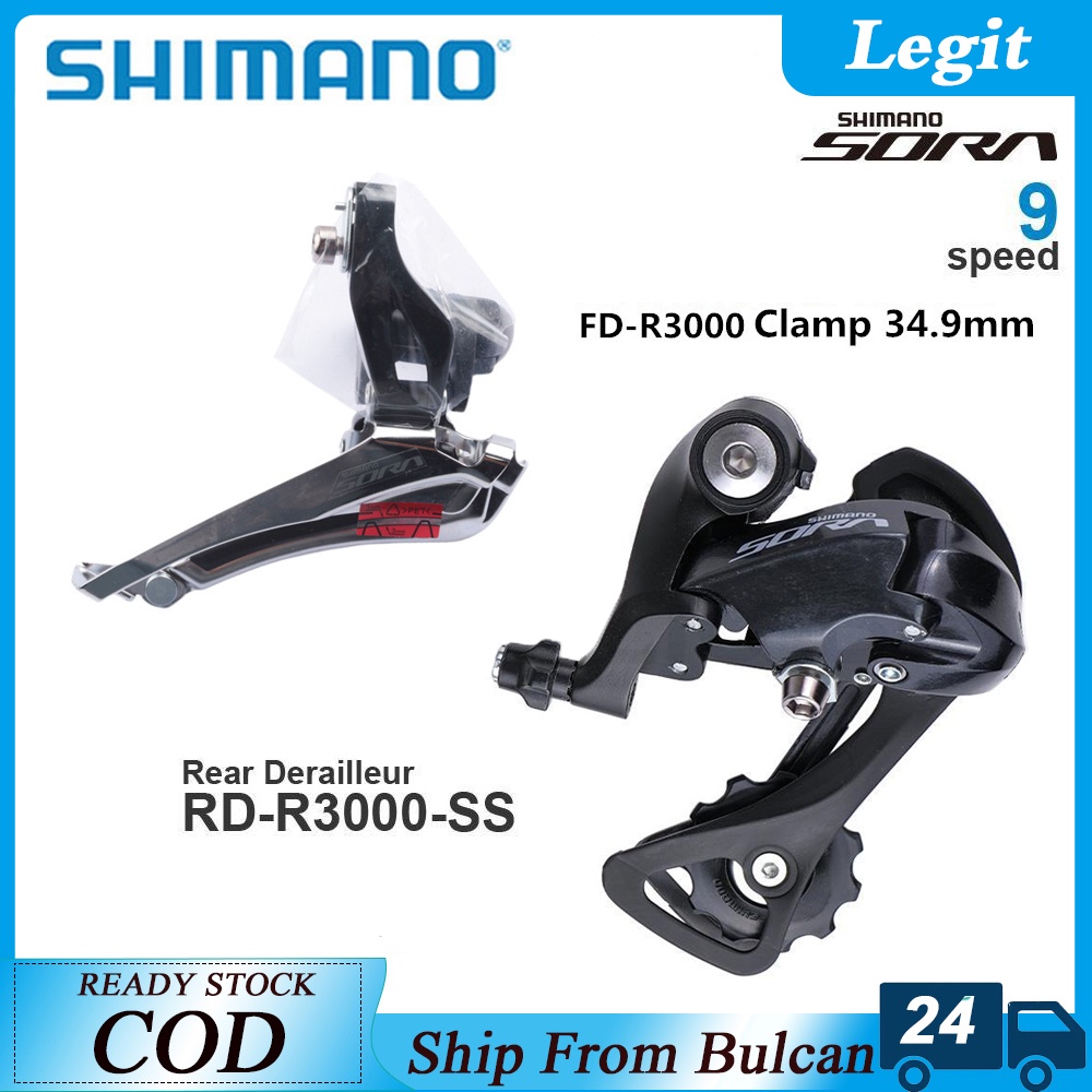 SHIMANO SORA 9 Speed Rear Derailleur RD-R3000 Front Derailleur 34.9mm ...