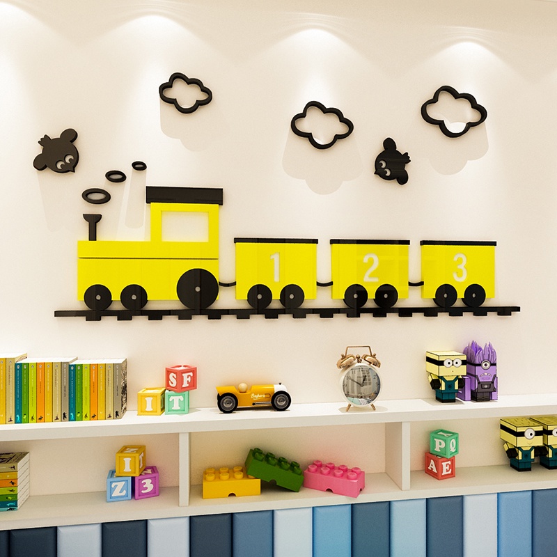Cartoon Train Wall Stickers Kindergarten Classroom Decoration Boy