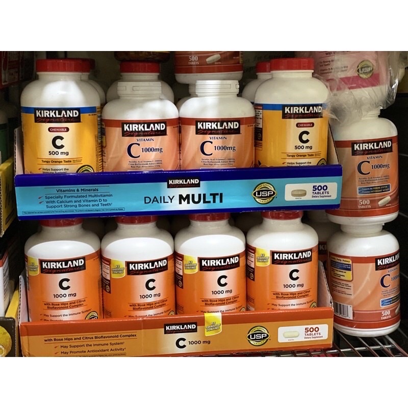 Kirkland Signature Vitamin C 1000mg or 500mg, 500 tablets, Expiry 20242025, Genuine from USA