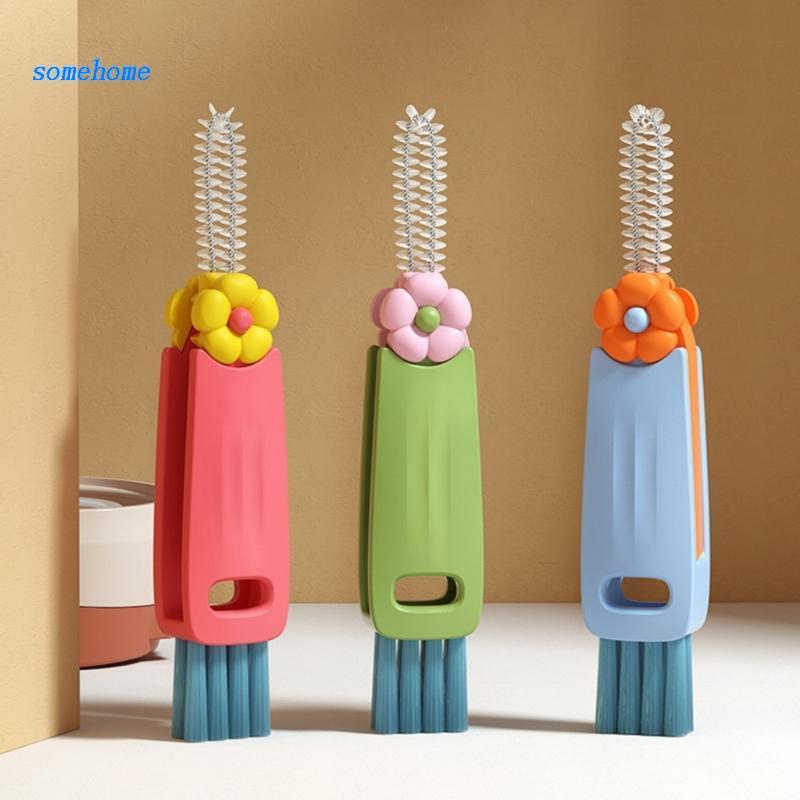 3 In 1 Cup Lid Gap Cleaning Brush Set, Multifunctional Insulation Bottle Cleaning Tools Mutipurpose Tiny Silicone Cup Holder Cleaner Home Kitchen Cleaning Tools