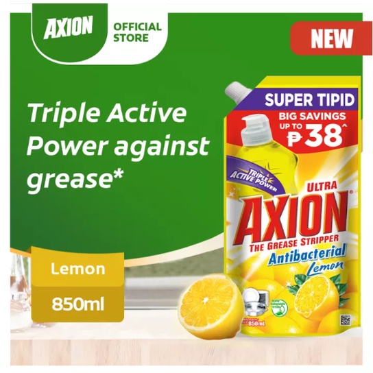 [24 hour Germ Kill] Axion Antibacterial Dishwashing Liquid Lemon Doy