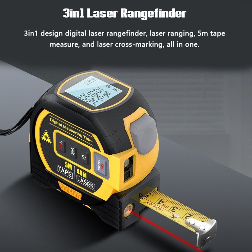 3in1 60m English Display Laser Range Finder 60 Meter Measure Ruler ...